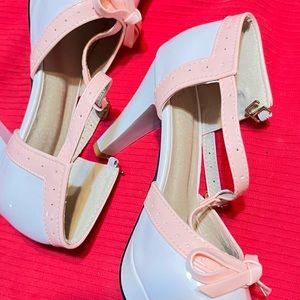 Elegant Pink and White Women's Heels